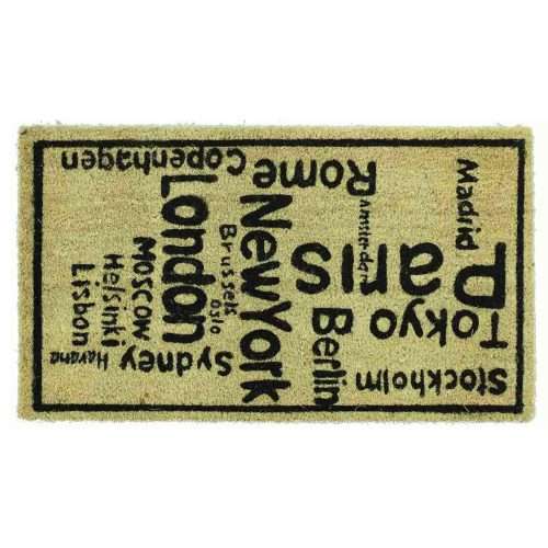 Felpudo de coco antideslizante 40x70 - Ciudades Puzzle