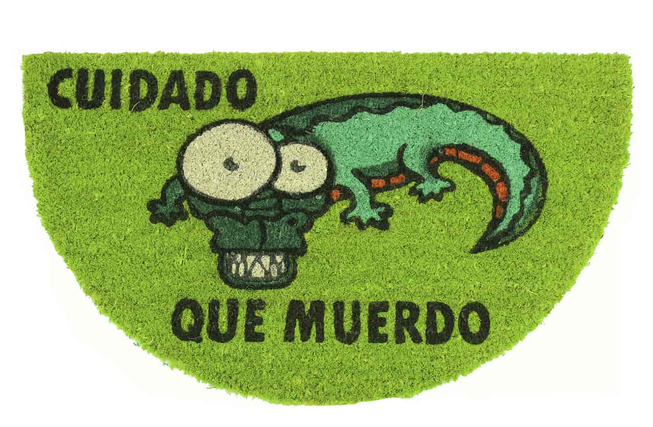 Felpudo de coco antideslizante 40x70 - Cocodrilo cuidado que muerdo