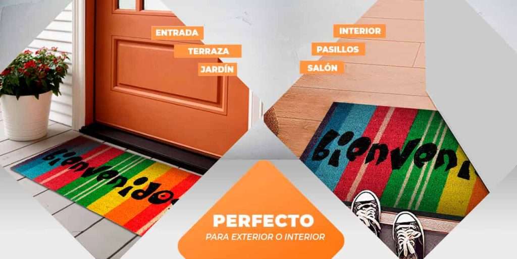 Felpudo de coco antideslizante 40x70 - Bienvenidos arcoiris - Imagen 5
