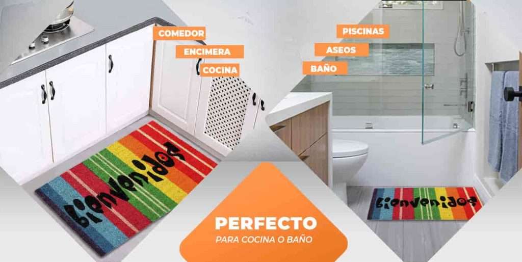 Felpudo de coco antideslizante 40x70 - Bienvenidos arcoiris - Imagen 6