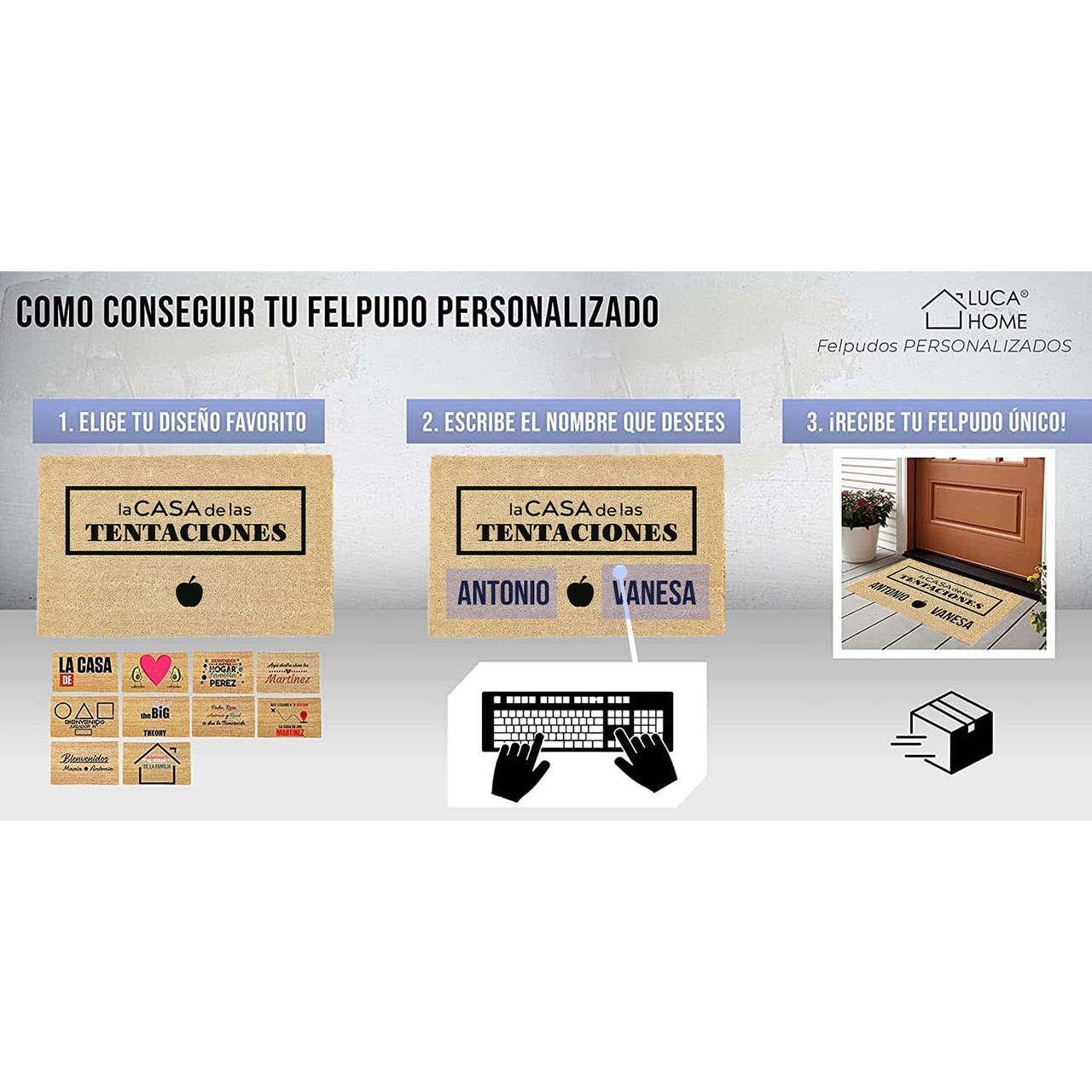 Felpudo de coco personalizado 40x70 - Casa Tentaciones - Imagen 2