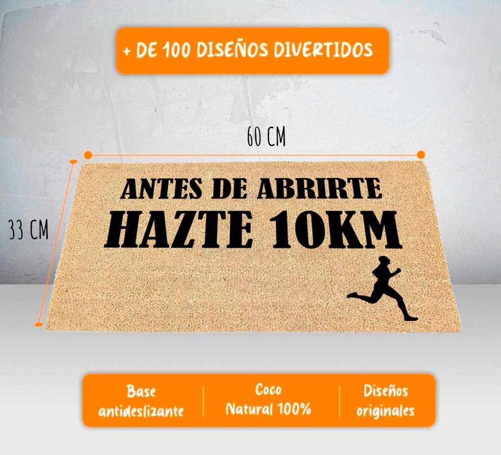 Felpudo de coco dibujo Hazte 10km 33x60 | Luca Home - Imagen 2