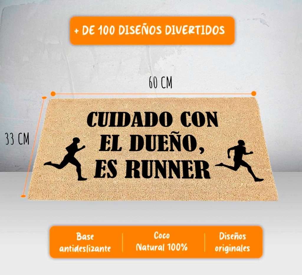 Felpudo de coco dibujo Cuidado es Runner 33x60 | Luca Home - Imagen 2