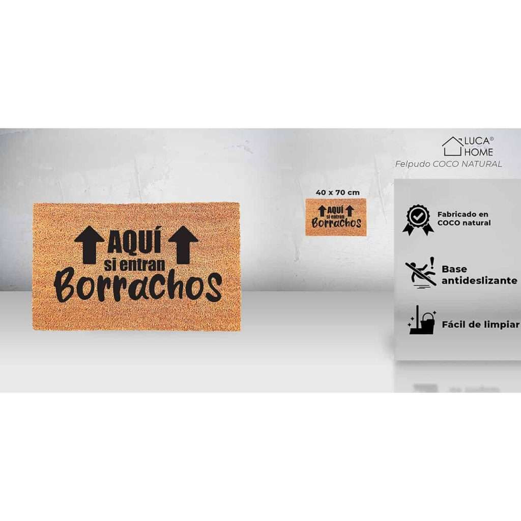 Felpudo de coco antideslizante 40x70 – Aquí si entran Borrachos - Imagen 2