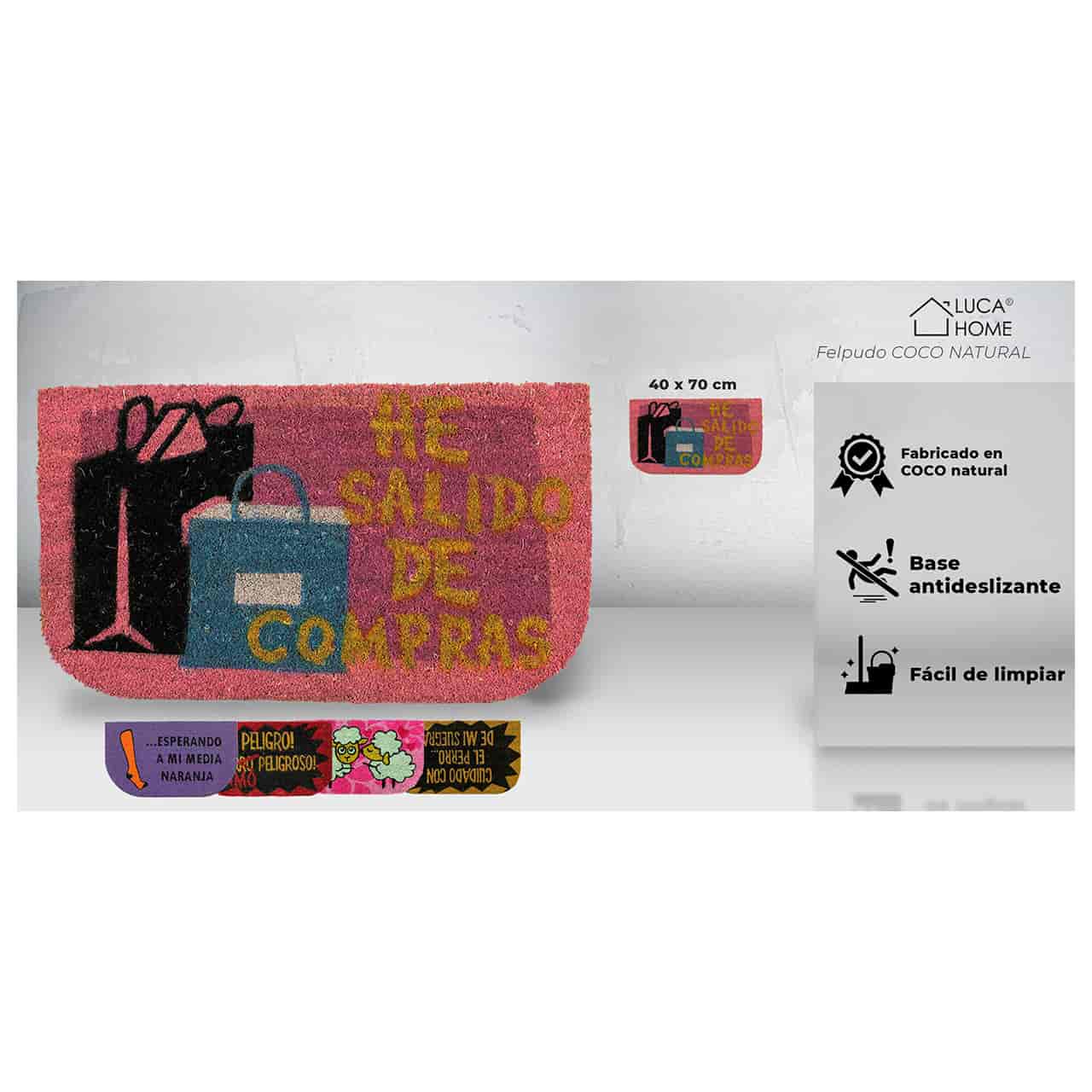Felpudo de coco antideslizante 40x70 - He salido de compras - Imagen 2