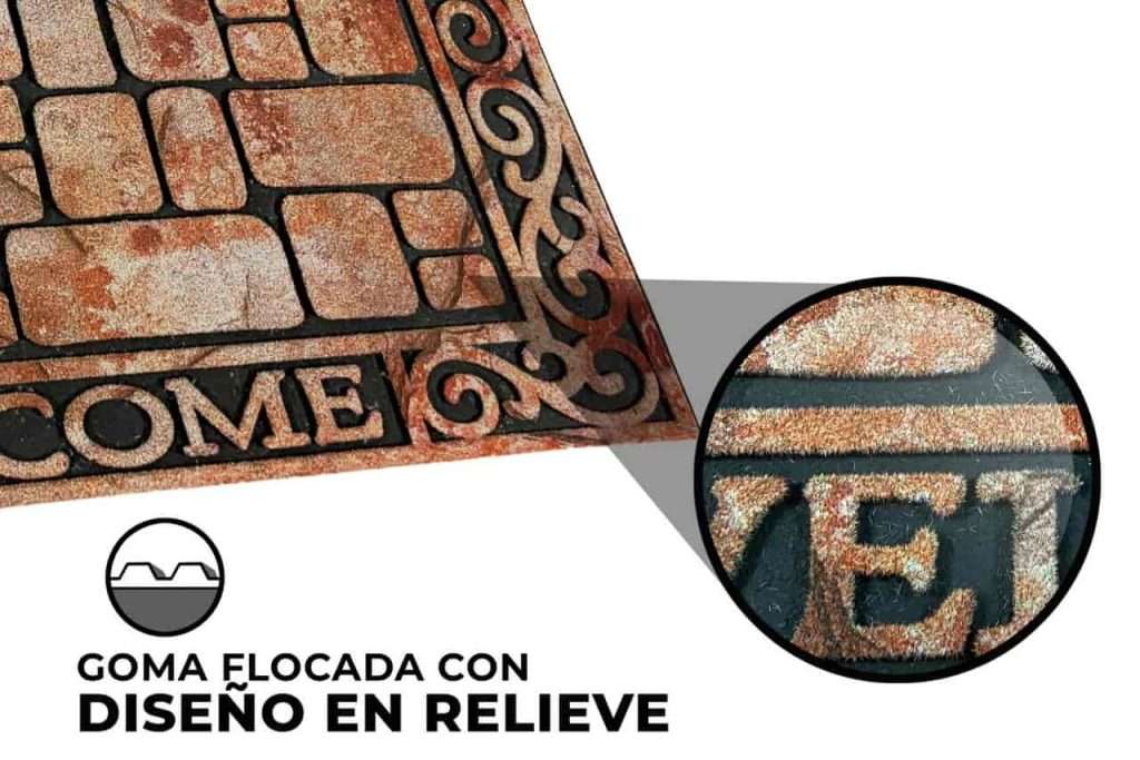 Felpudo goma flocada 45x75 antideslizante Texas - Imagen 3