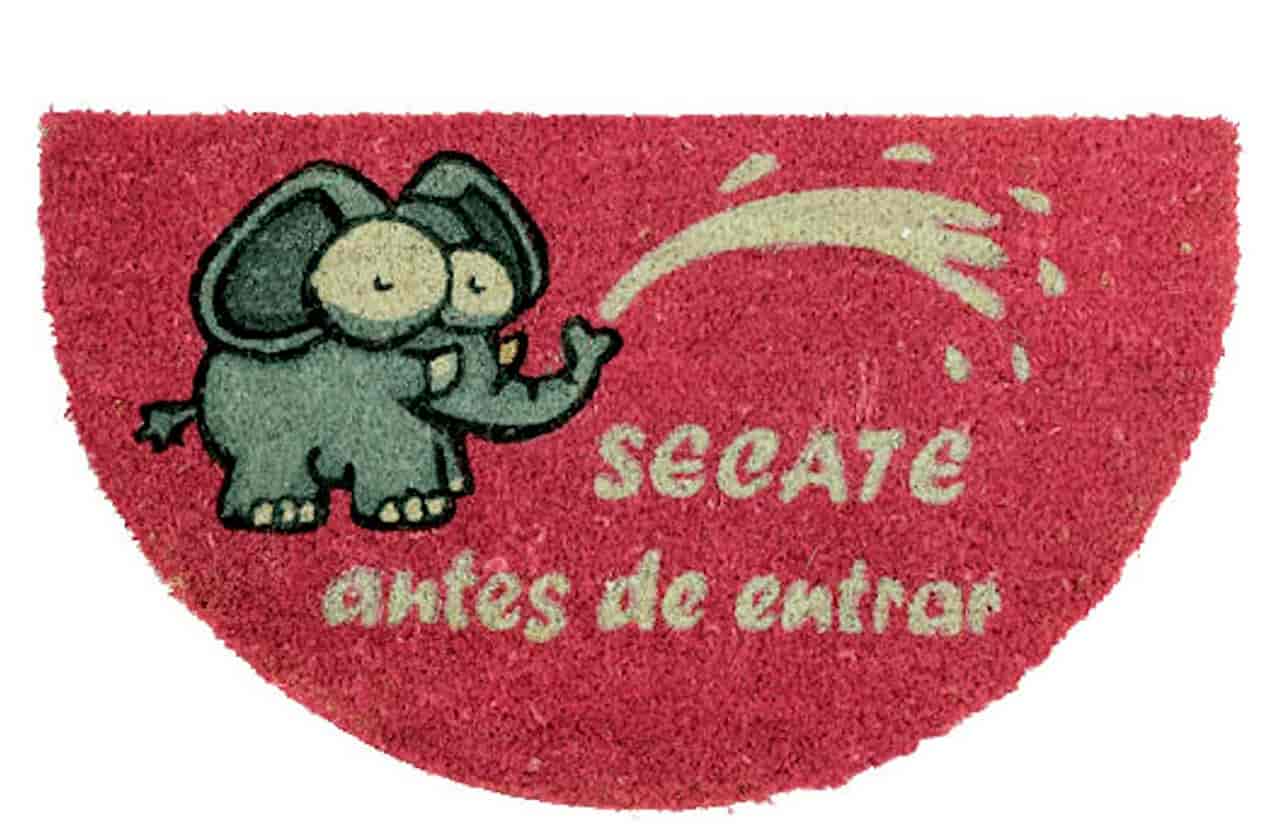 Felpudo de coco antideslizante 40x70 - Elefante secate antes de entrar