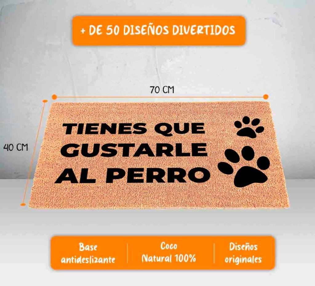 Felpudo de coco dibujo Gustarle al Perro 40x70 | Luca Home - Imagen 2