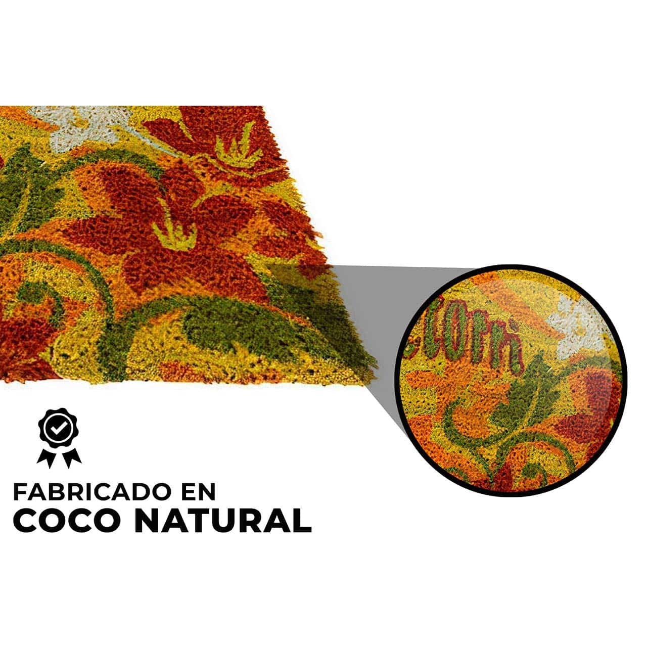 Felpudo de Coco Ongi Etorri flor 40x70 | Luca Home - Imagen 3