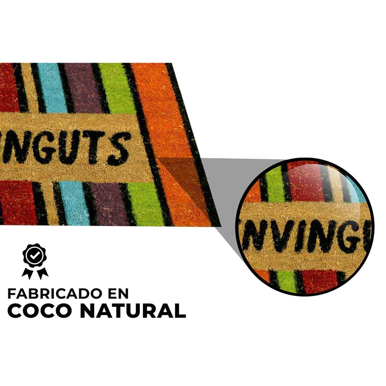 Felpudo de coco antideslizante 40x70 - Benvinguts - Imagen 3