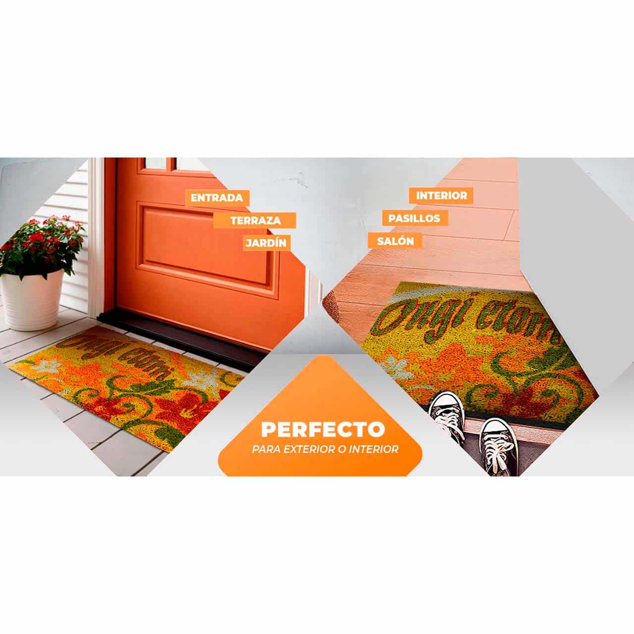 Felpudo de Coco Ongi Etorri flor 40x70 | Luca Home - Imagen 5