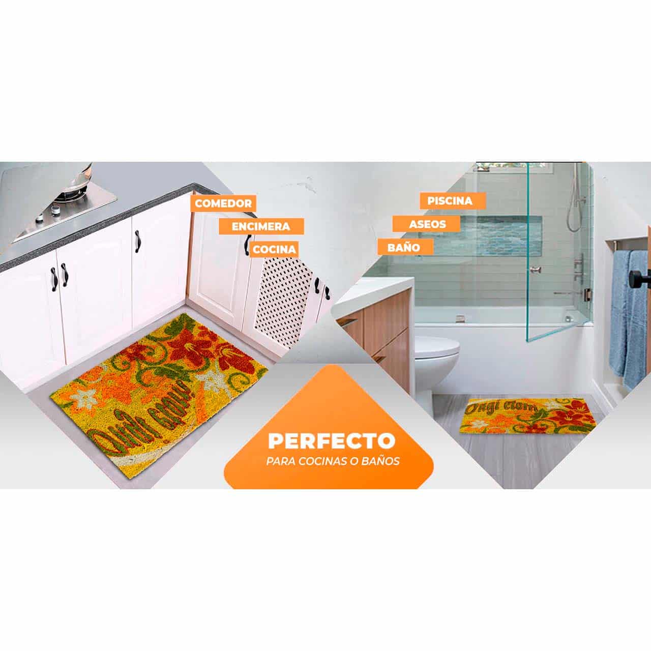 Felpudo de Coco Ongi Etorri flor 40x70 | Luca Home - Imagen 6