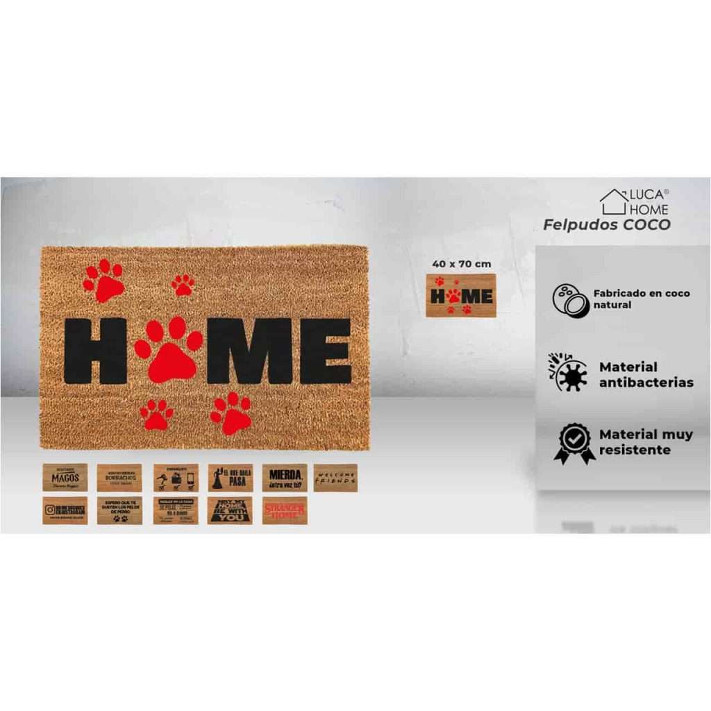 Felpudo de coco antideslizante 40x70 – Huellas home - Imagen 2