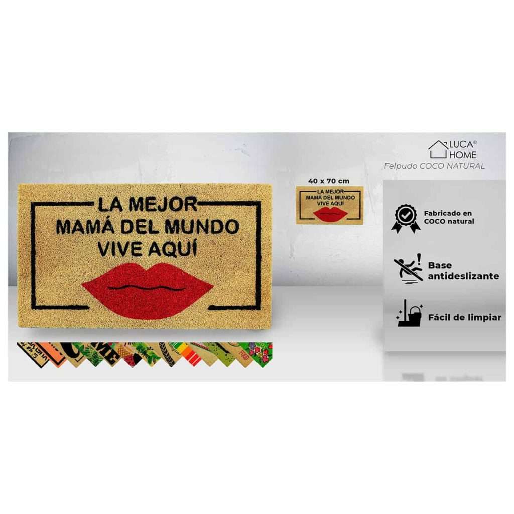 Felpudo de coco antideslizante 40x70 - Feliz día Mamá - Imagen 2