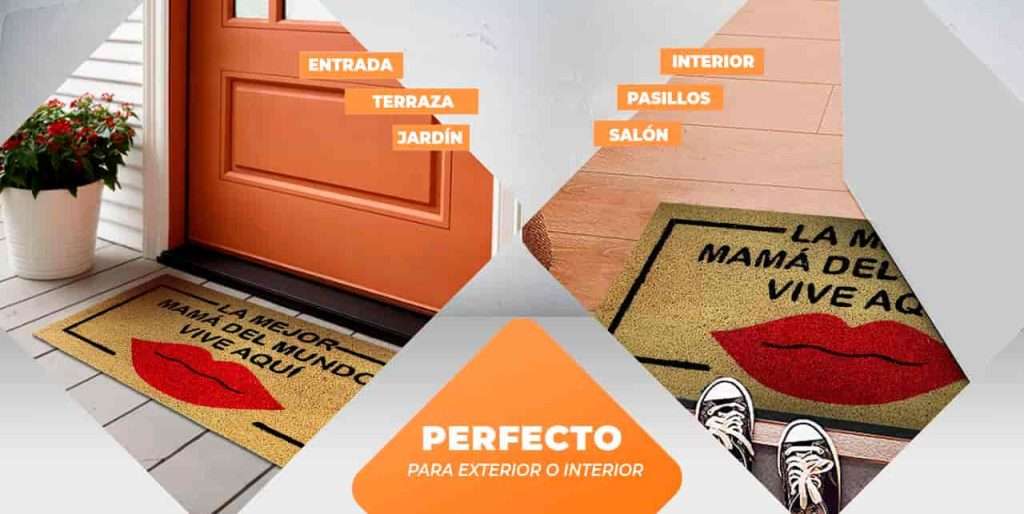 Felpudo de coco antideslizante 40x70 - Feliz día Mamá - Imagen 5