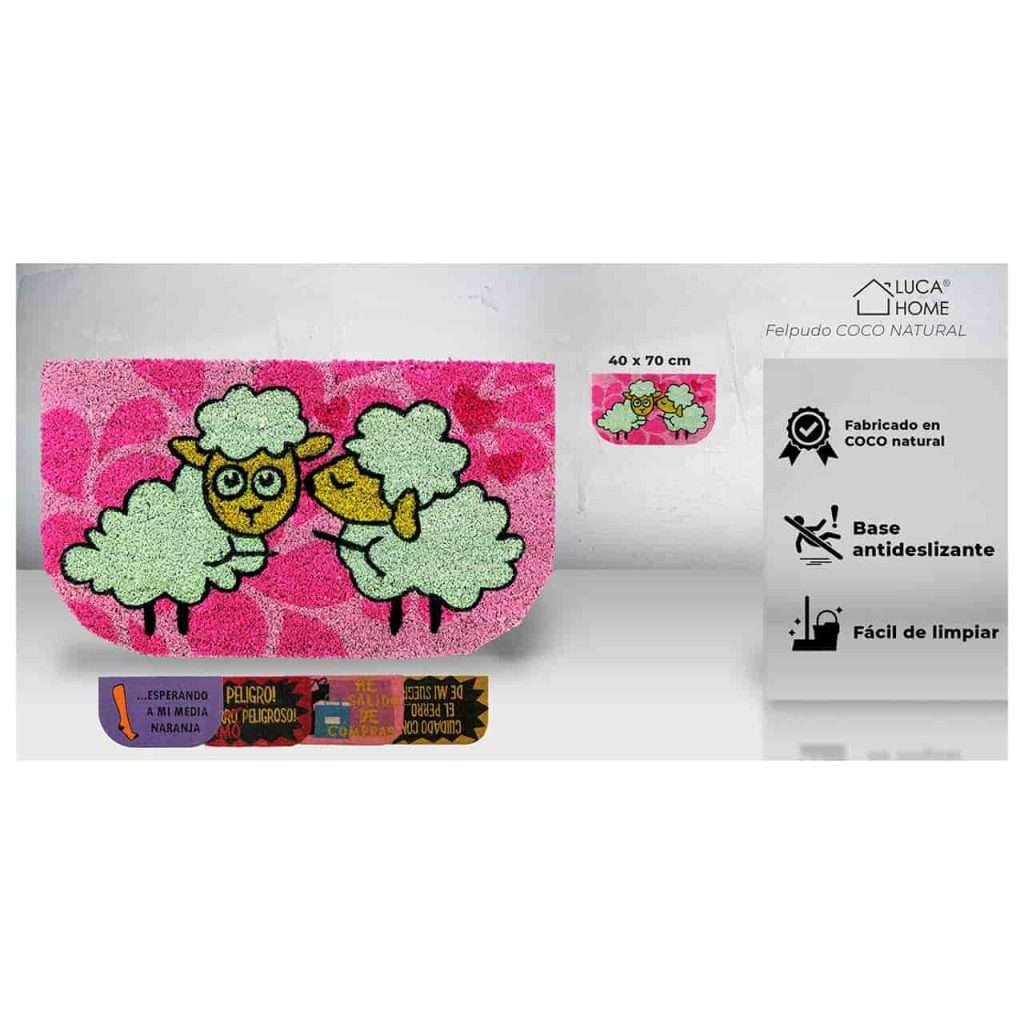 Felpudo de coco antideslizante 40x70 - Ovejitas - Imagen 2