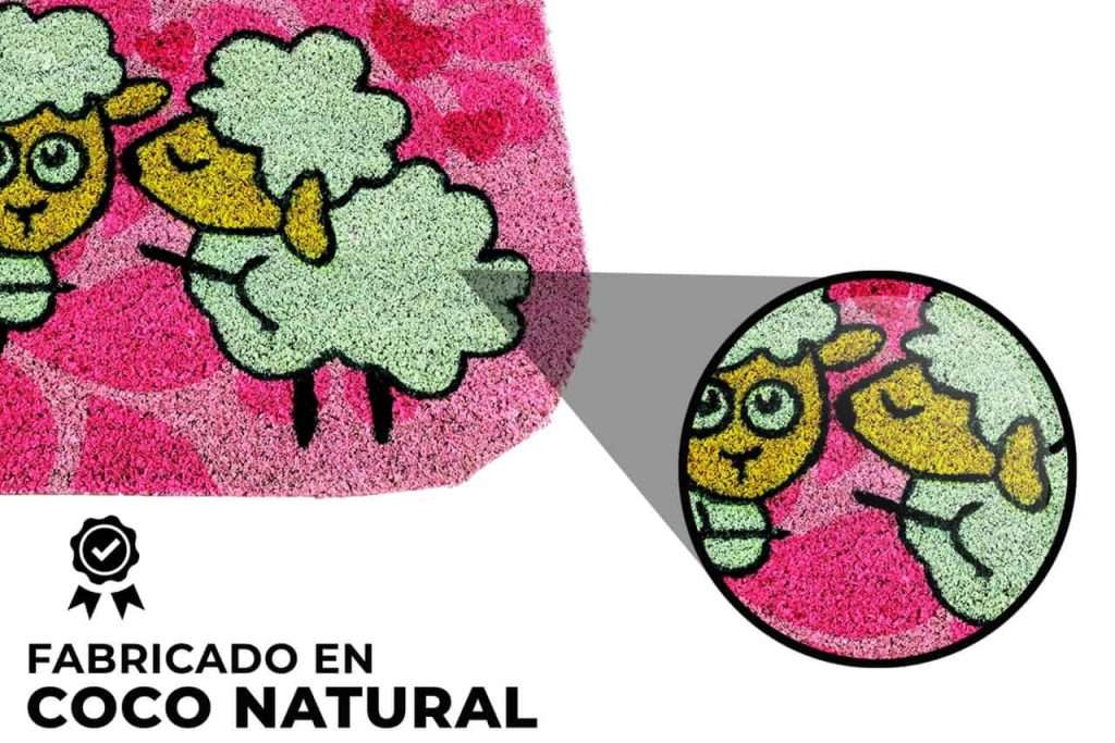 Felpudo de coco antideslizante 40x70 - Ovejitas - Imagen 3