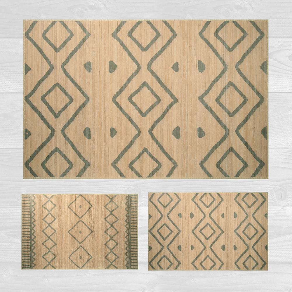 Alfombra Bambú Uganda, para interior o exterior, base antideslizante, varios tamaños