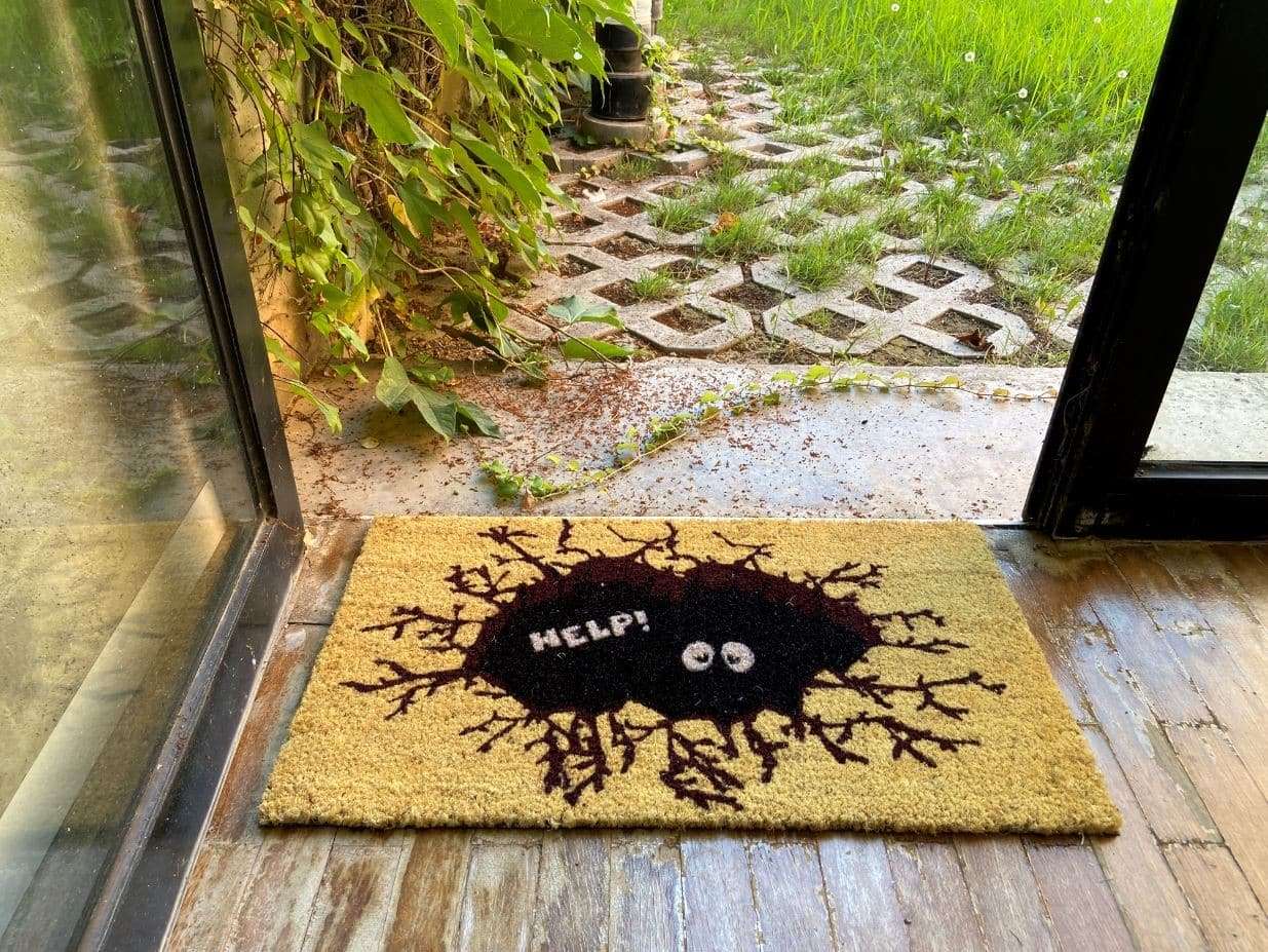 Felpudo de coco 70x40 base antideslizante, felpudo "Sombra Help"