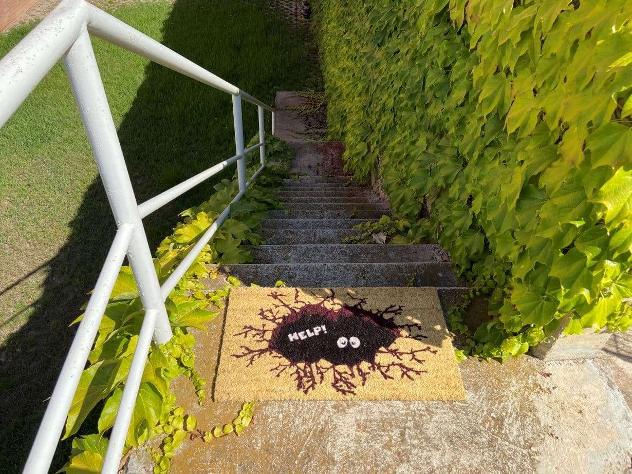 Felpudo de coco 70x40 base antideslizante, felpudo "Sombra Help"