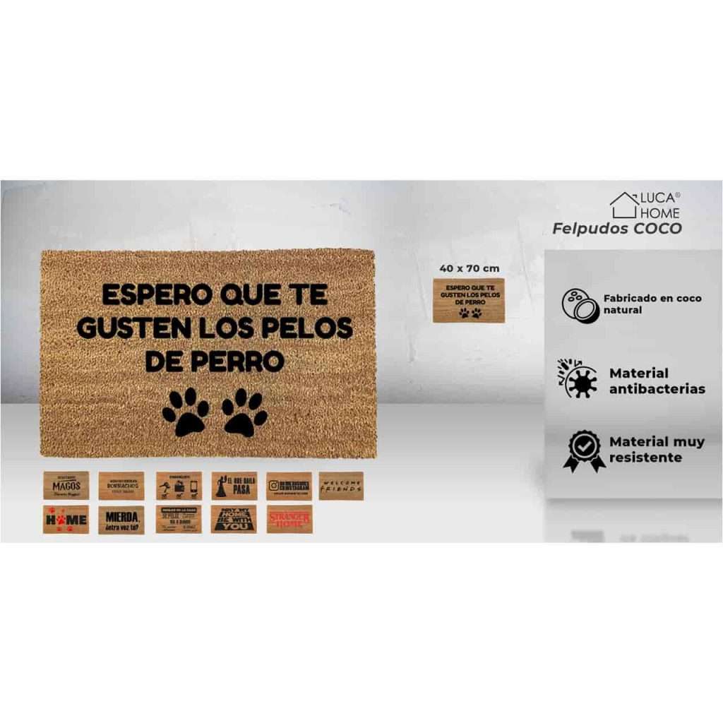 Felpudo de coco antideslizante 40x70 – Pelos perro - Imagen 2