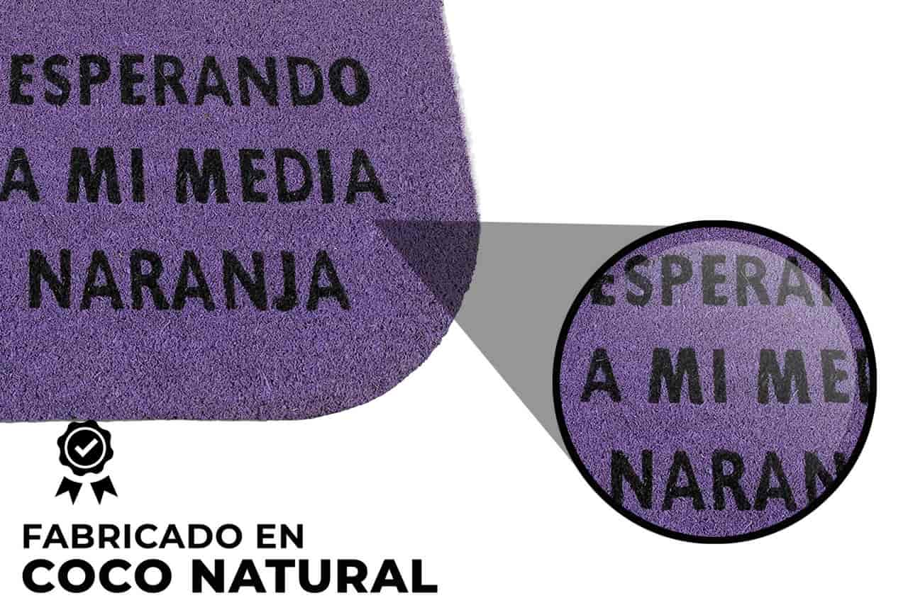 Felpudo de coco antideslizante 40x70 - Esperando media naranja - Imagen 3