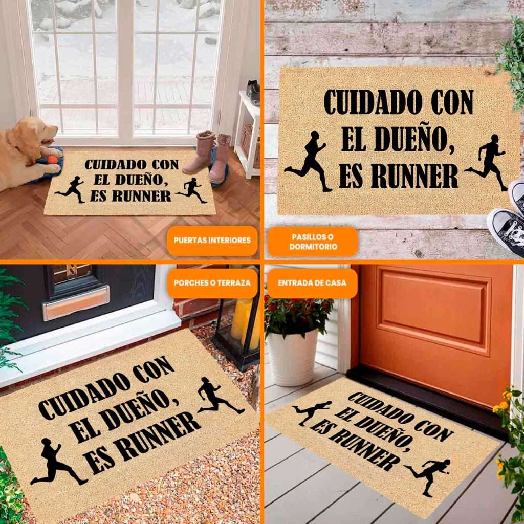 Felpudo de coco dibujo Cuidado es Runner 33x60 | Luca Home - Imagen 5