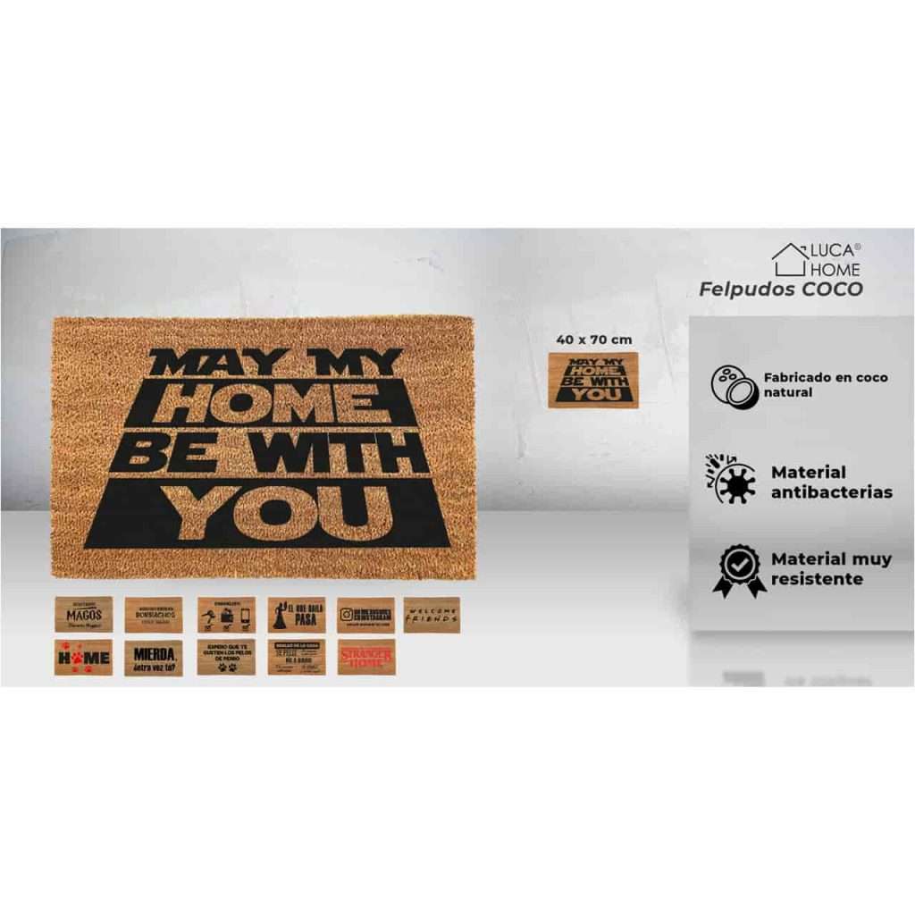 Felpudo de coco antideslizante 40x70 – May my Home be with you - Imagen 2