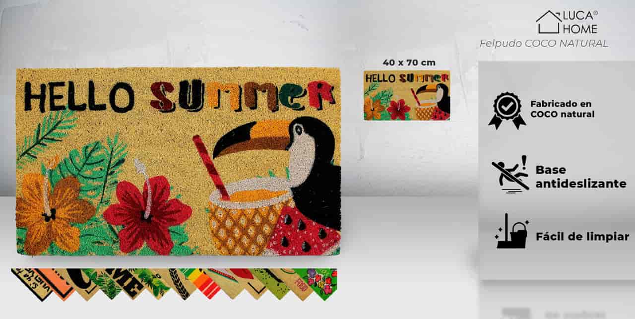 Felpudo de coco antideslizante 40x70 - Hello Summer - Imagen 2