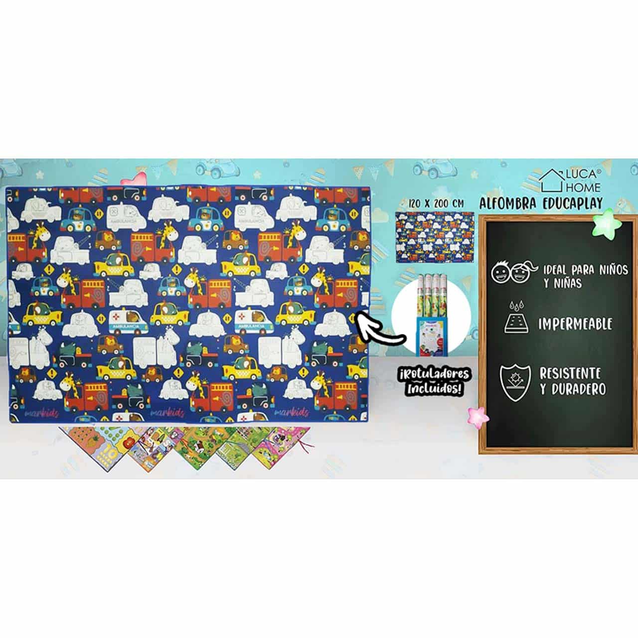 Alfombra infantil markids para colorear (coches) - Imagen 2