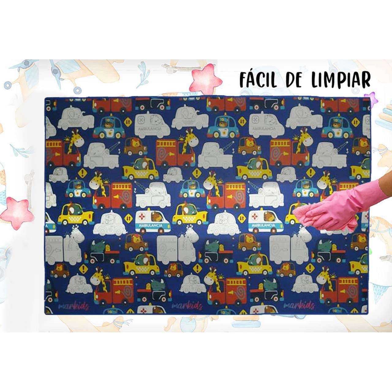 Alfombra infantil markids para colorear (coches) - Imagen 5